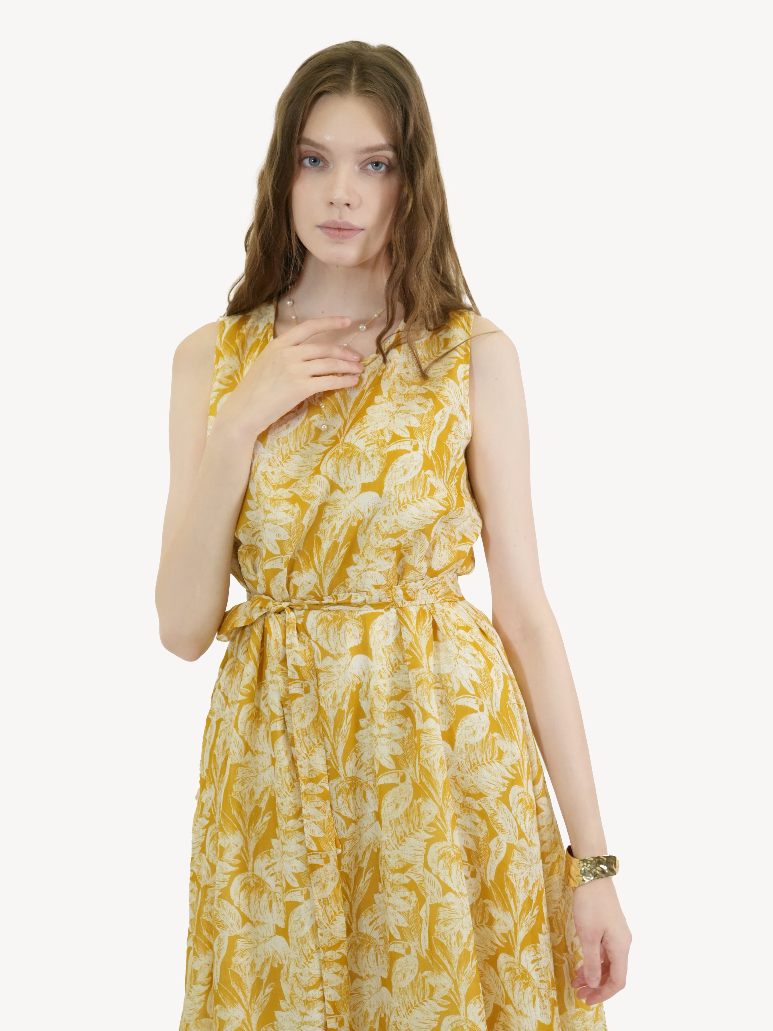 Ramie Floral Midi Dress