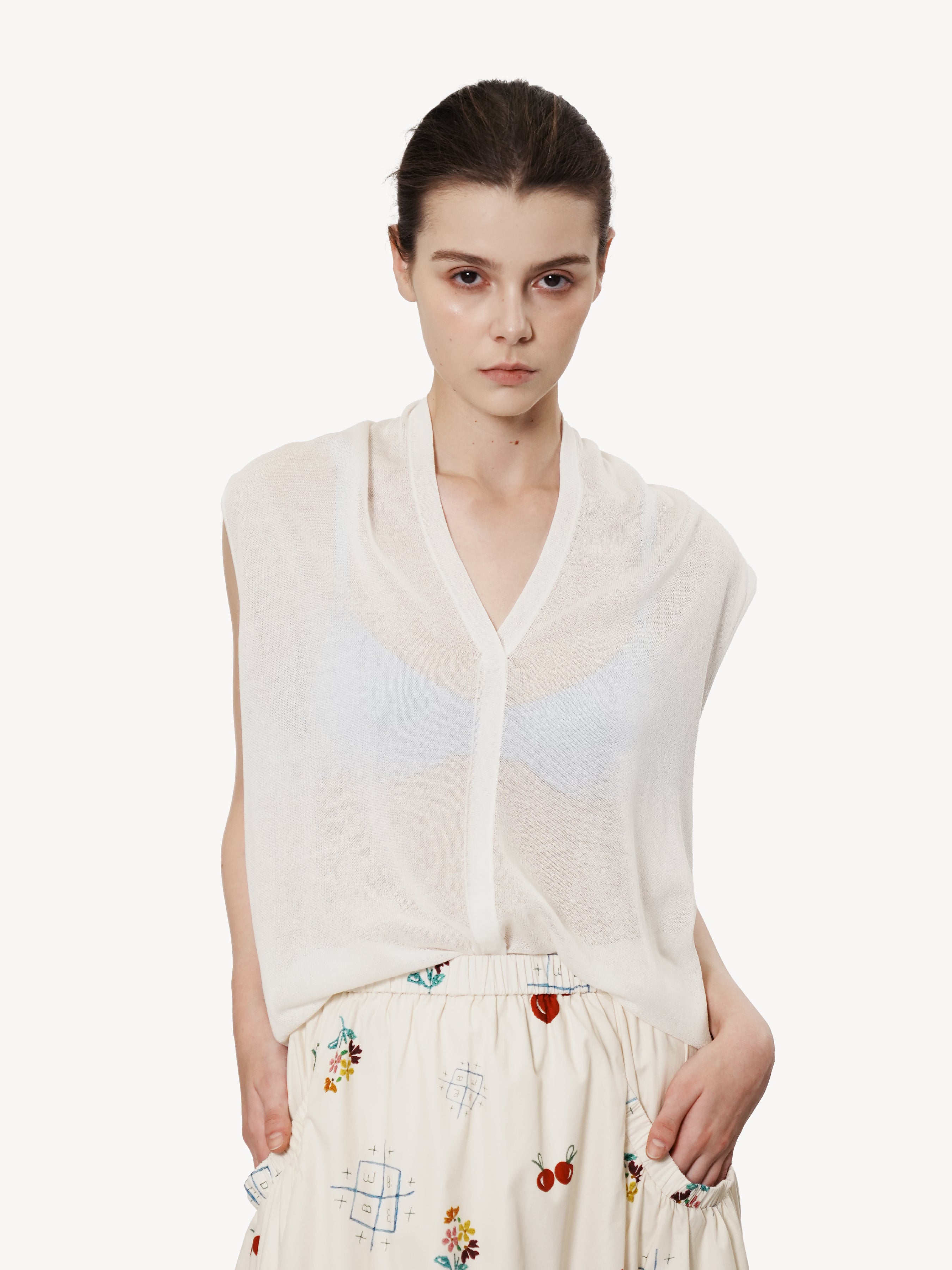 Sleeveless Wrap Blouse