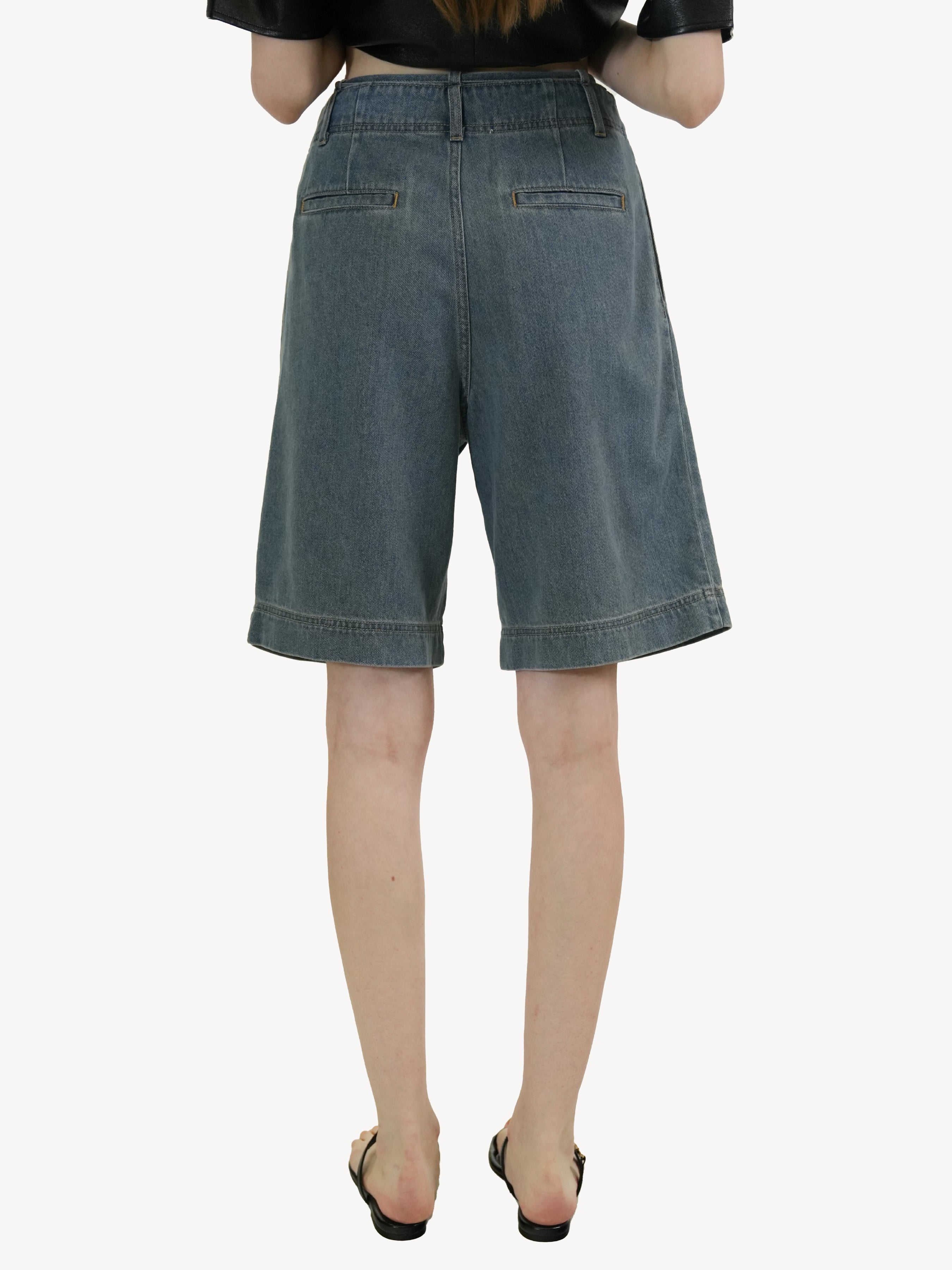Relaxed Cotton Denim Shorts