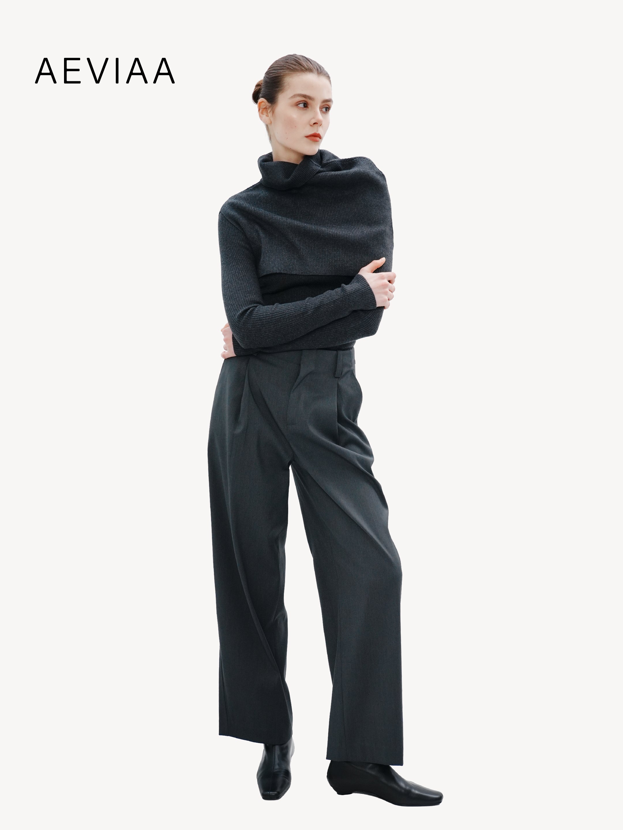 Ribbed Wool Wrap Knit