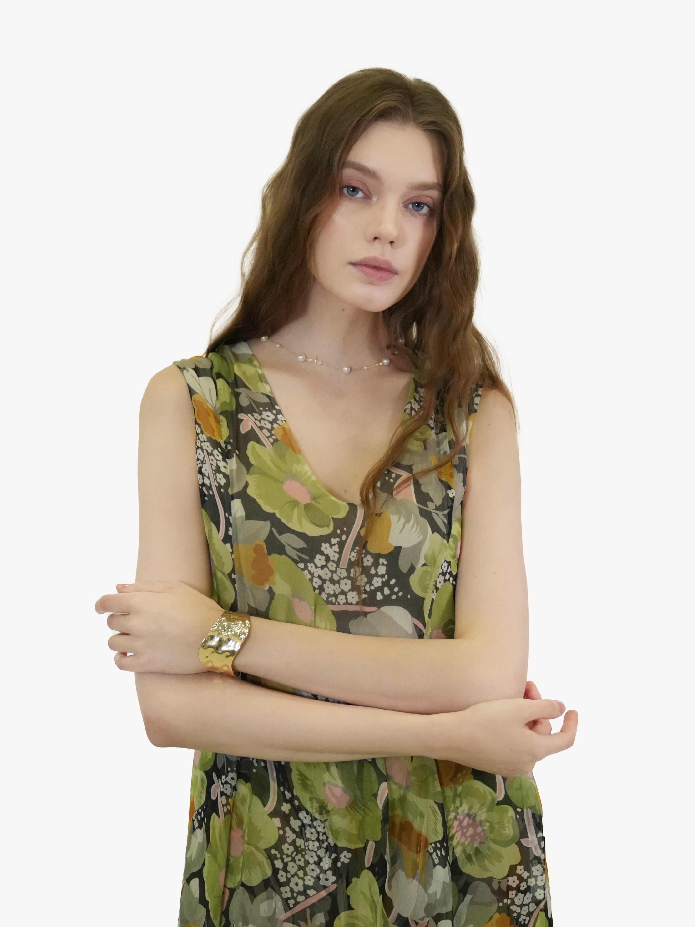 Botanical Wrap Midi Dress