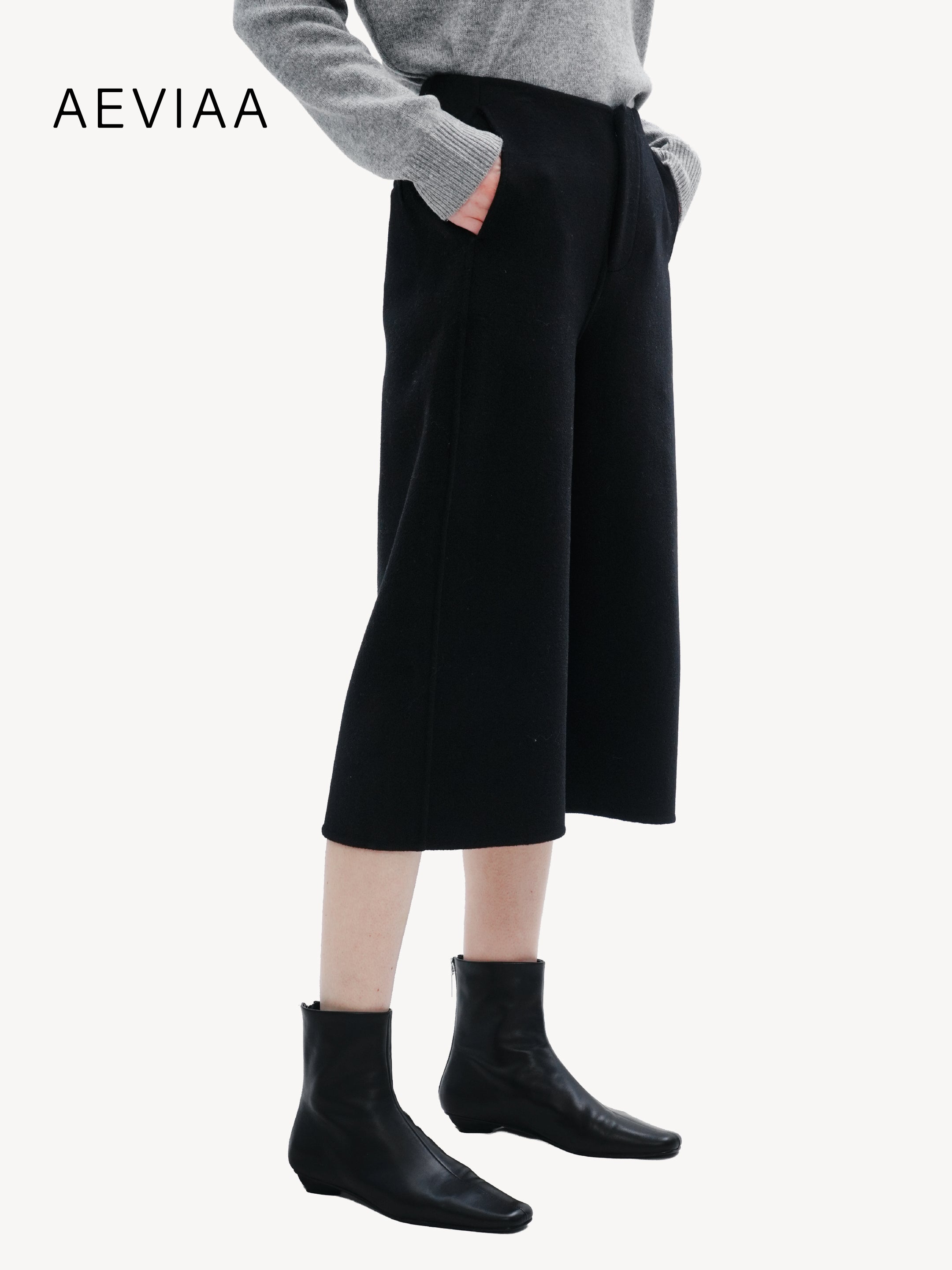 Cropped Wool Culottes