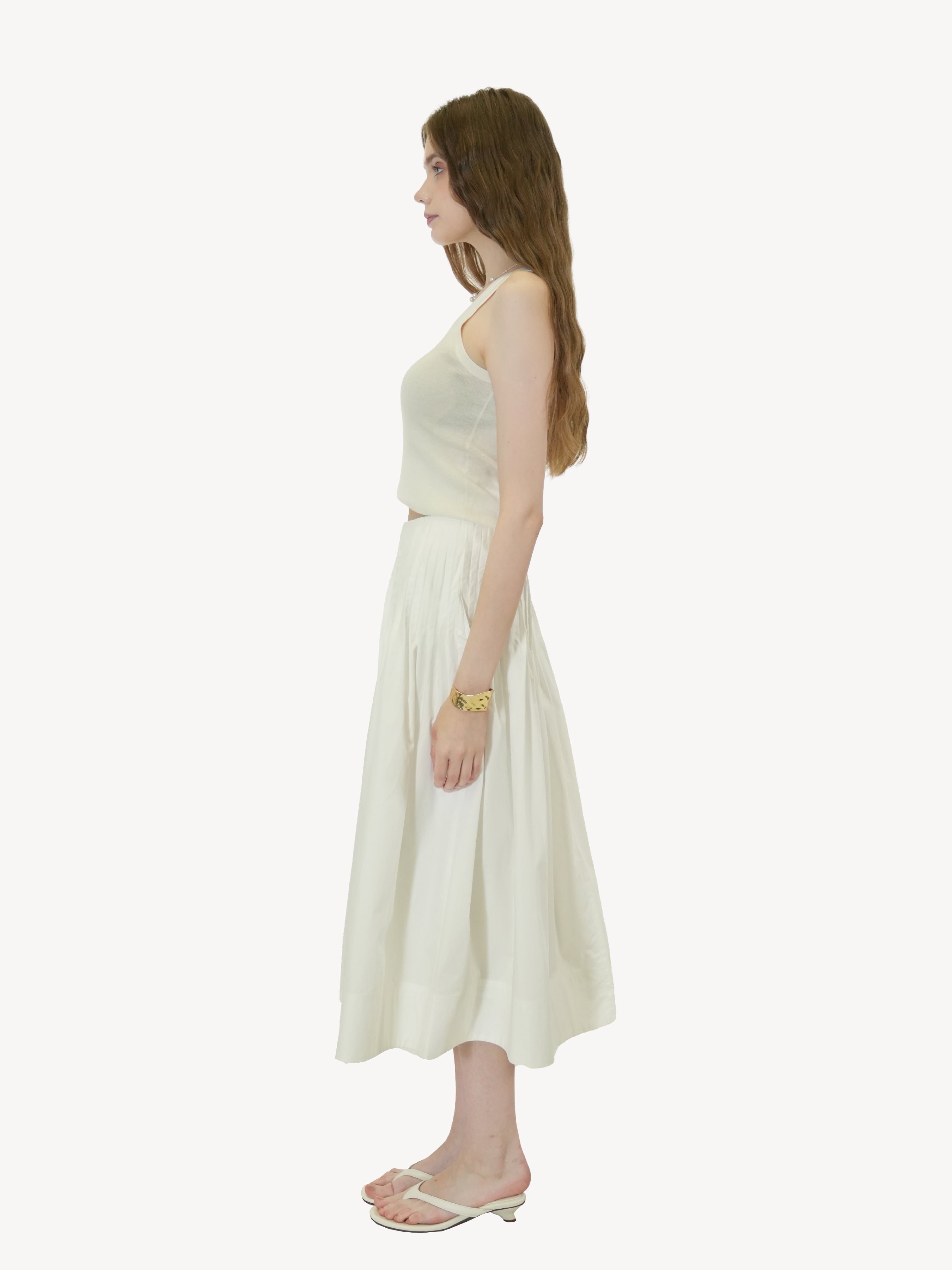 Cotton Midi Circle Skirt