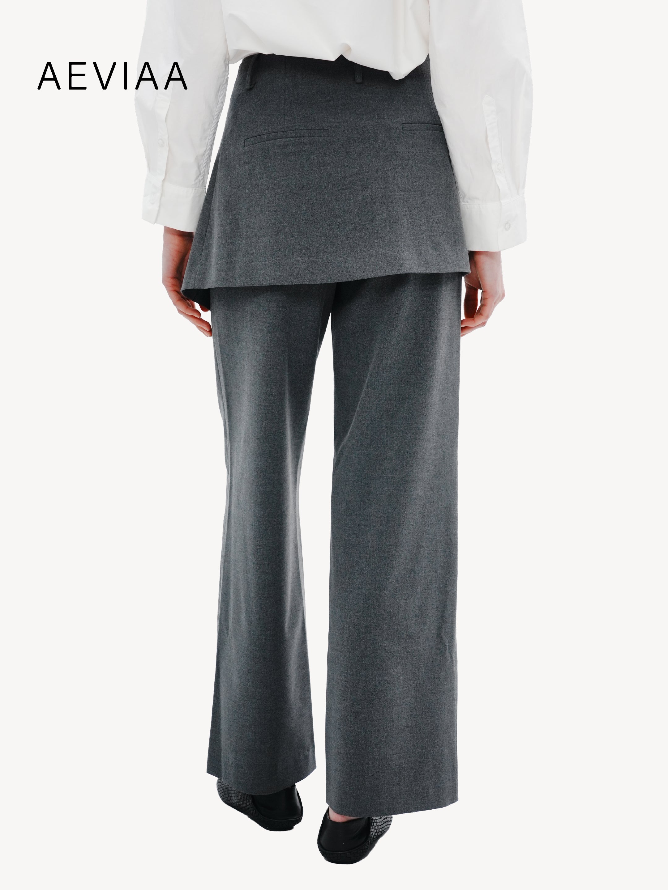 Layered Wool-Blend Trousers