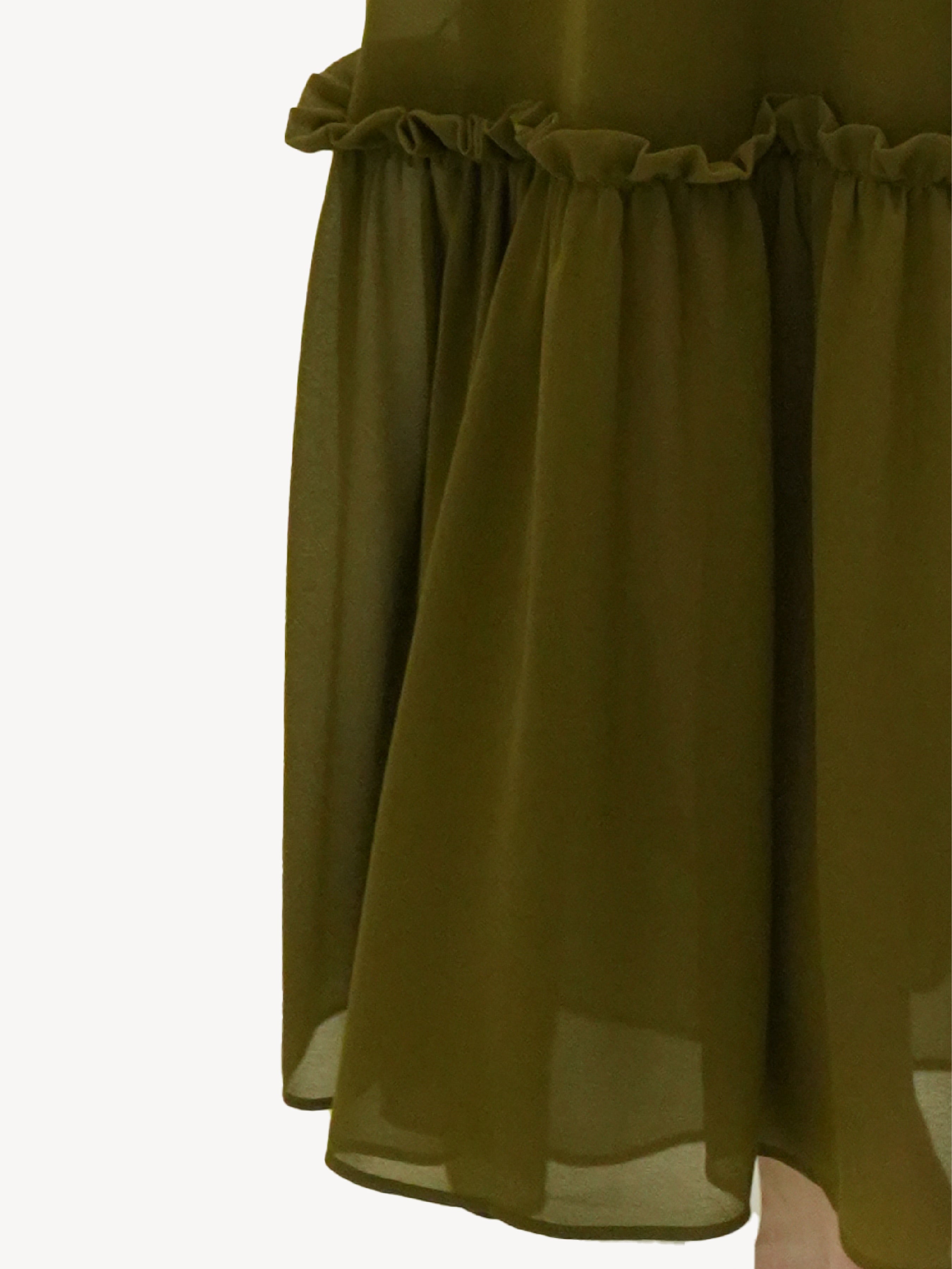 Tiered Viscose Maxi Skirt