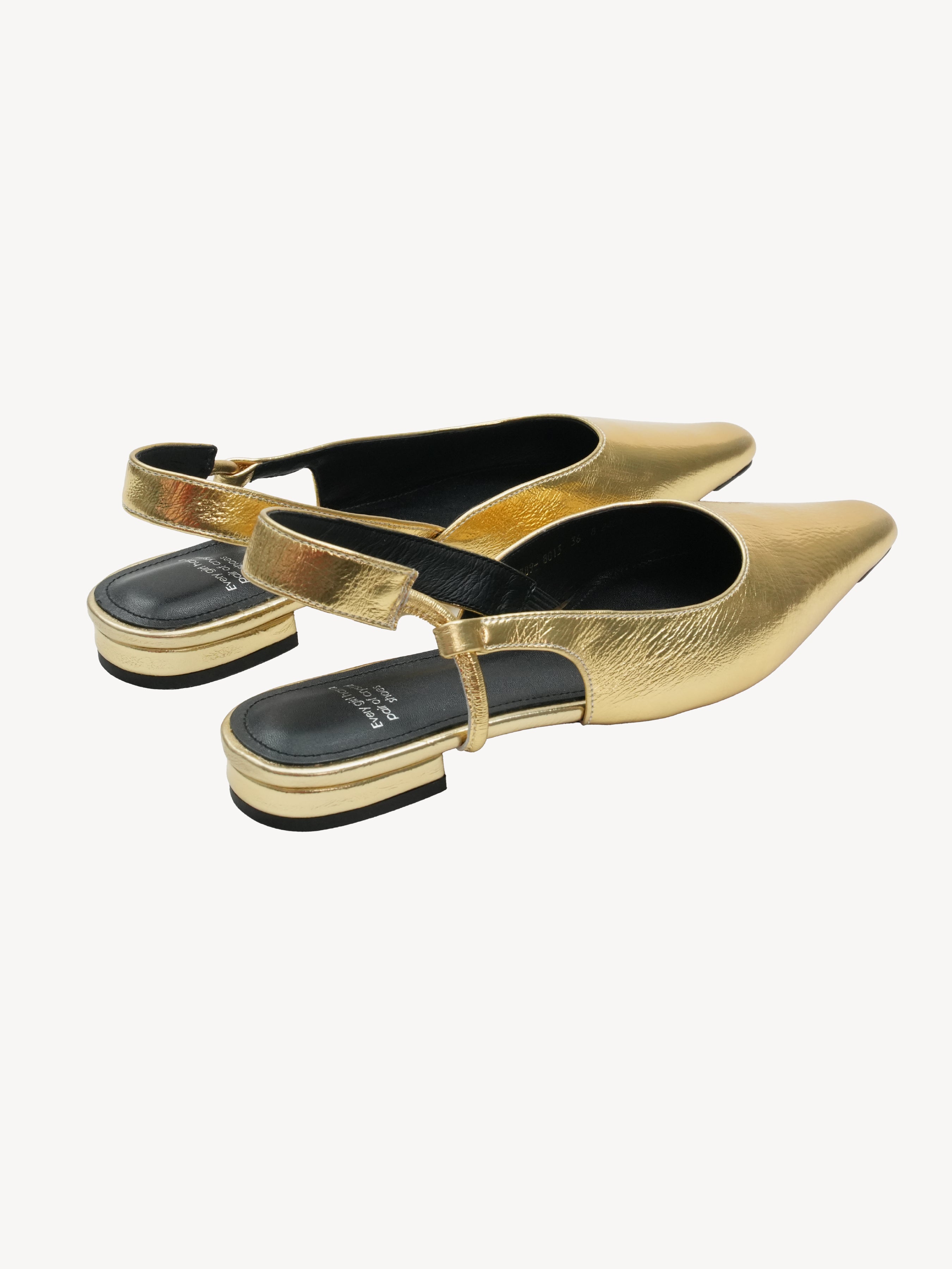 The Gold Pointed Flats