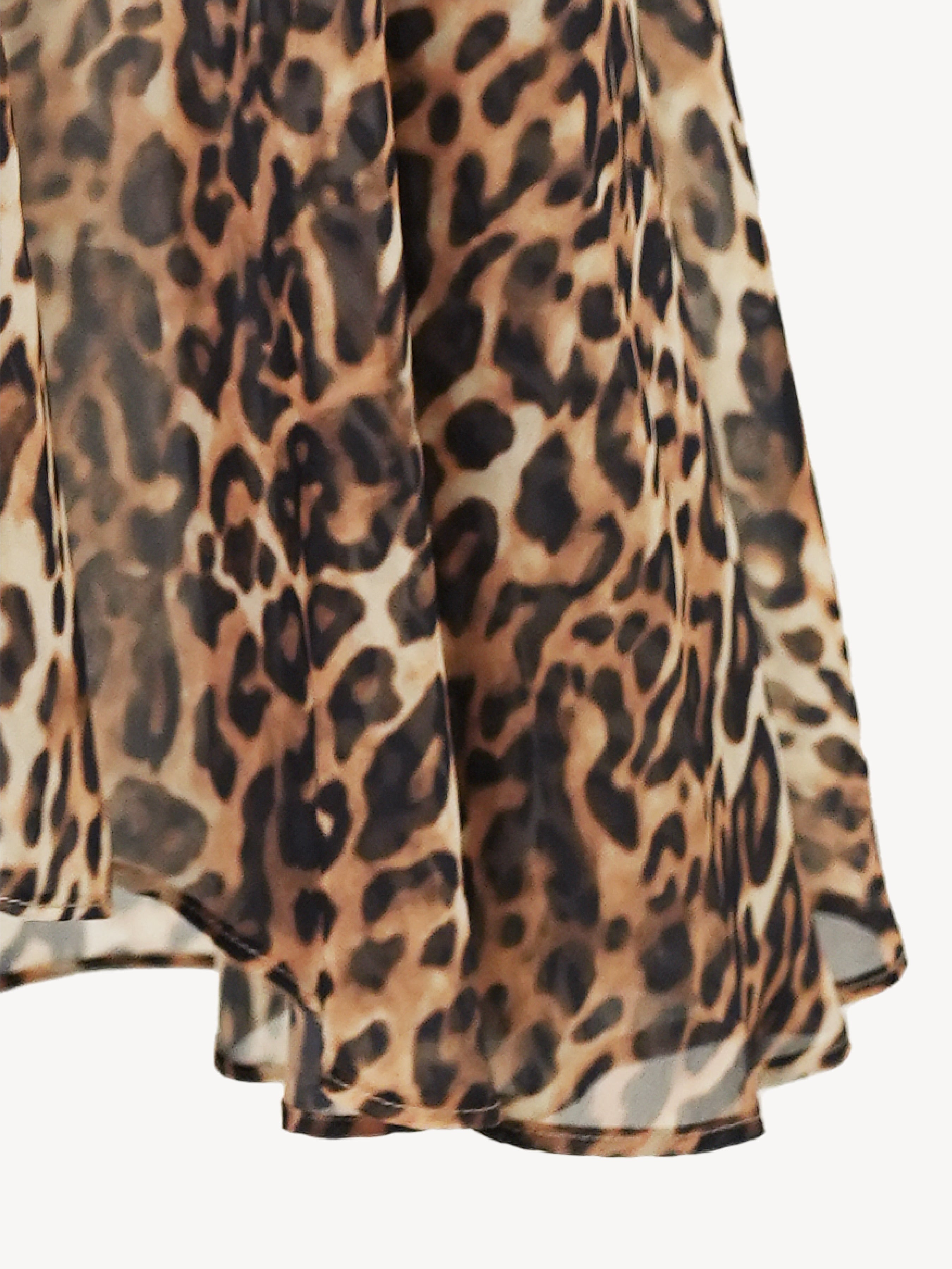 Leopard Print Midi Skirt