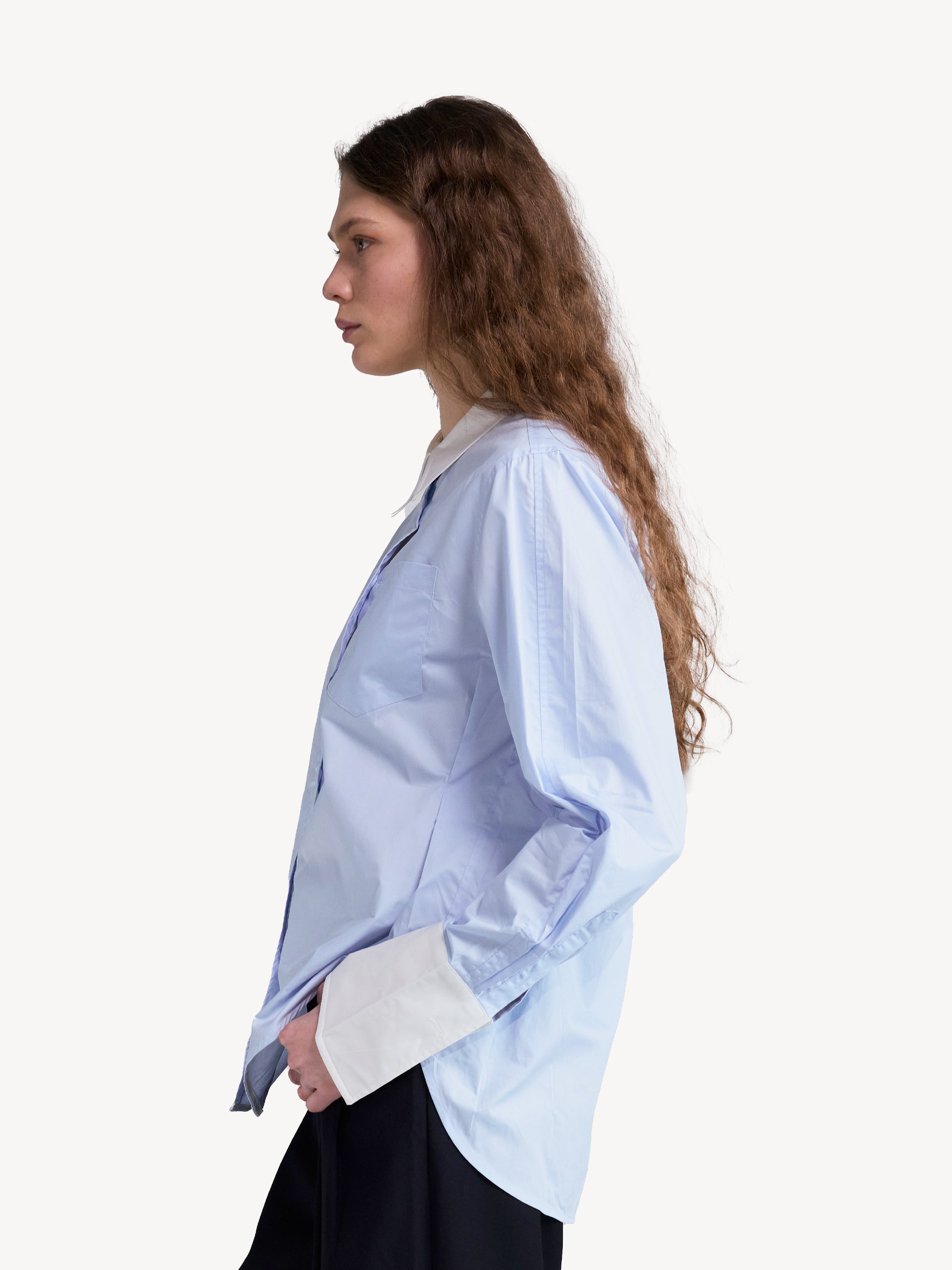 Contrast Collar Shirt