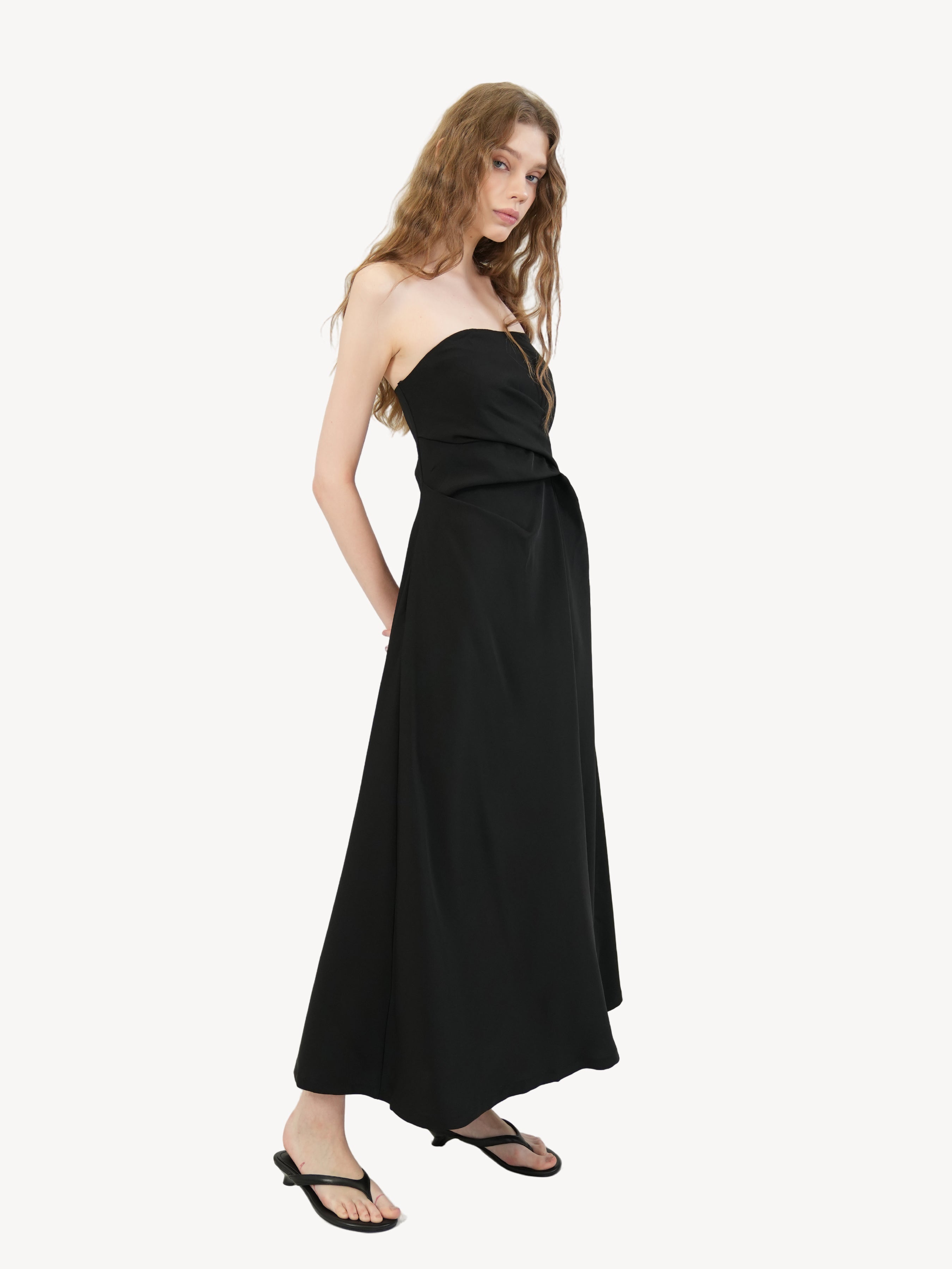 Wool Strapless Maxi Dress