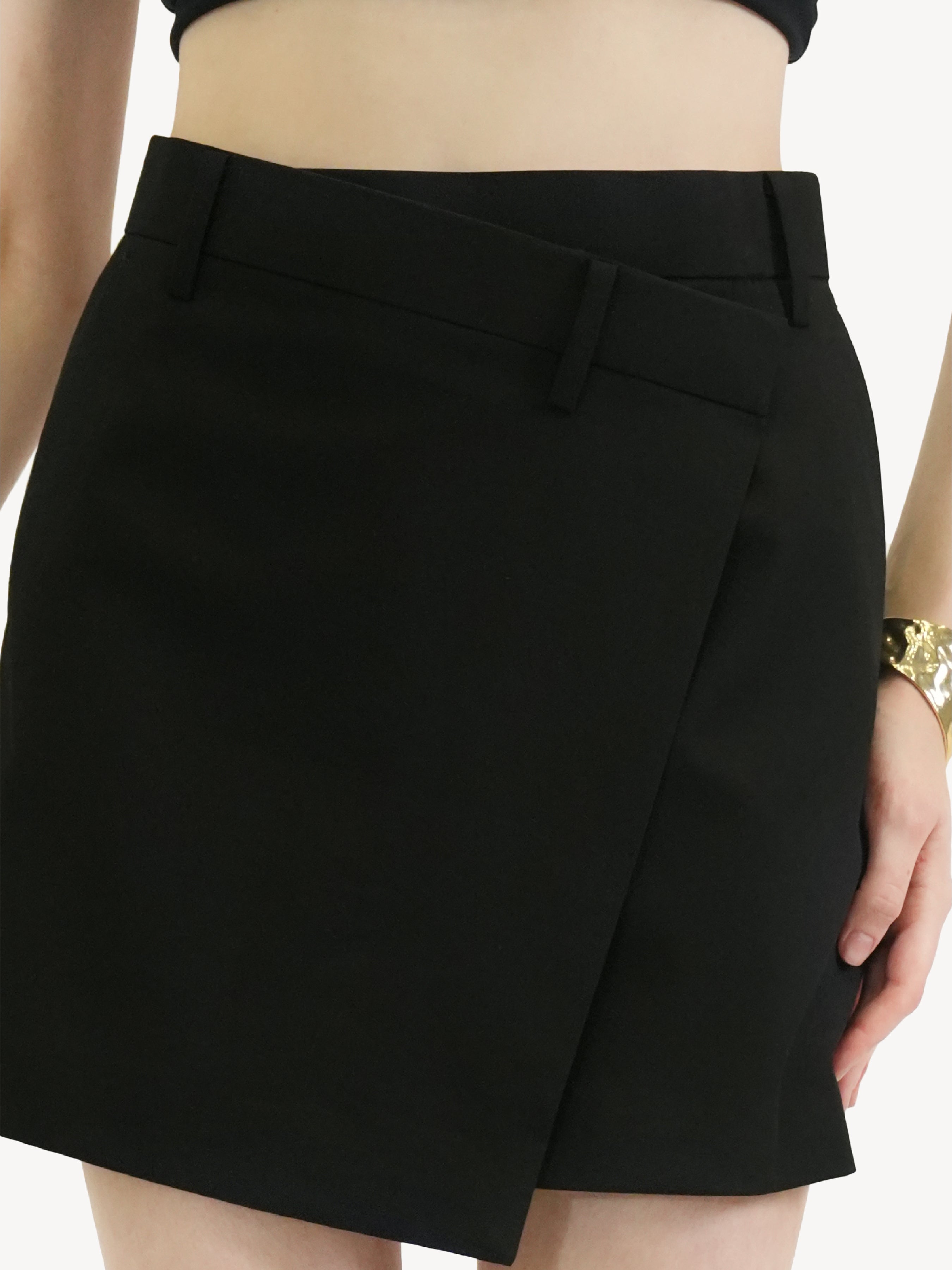 Wool Wrap Mini Skirt