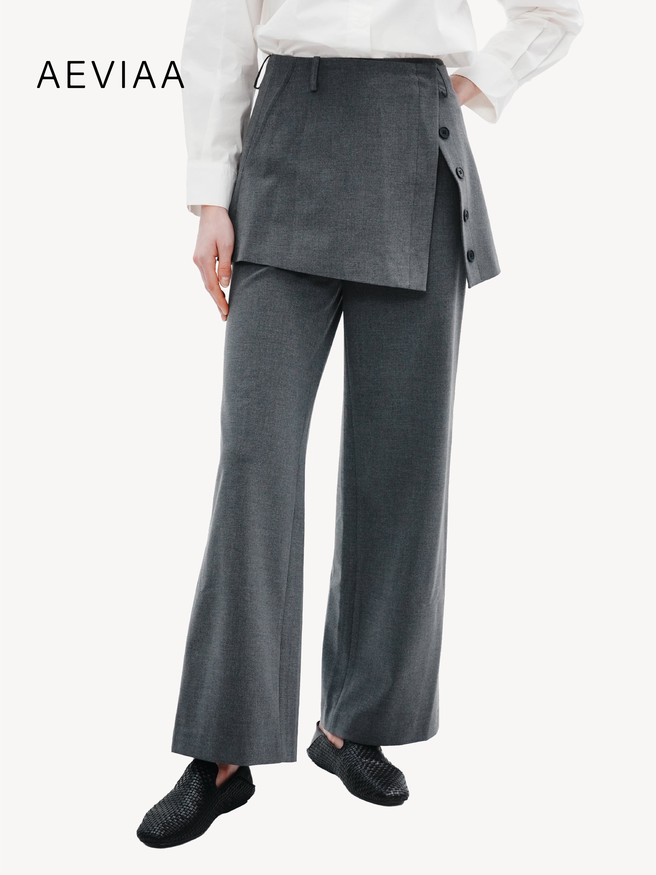 Layered Wool-Blend Trousers