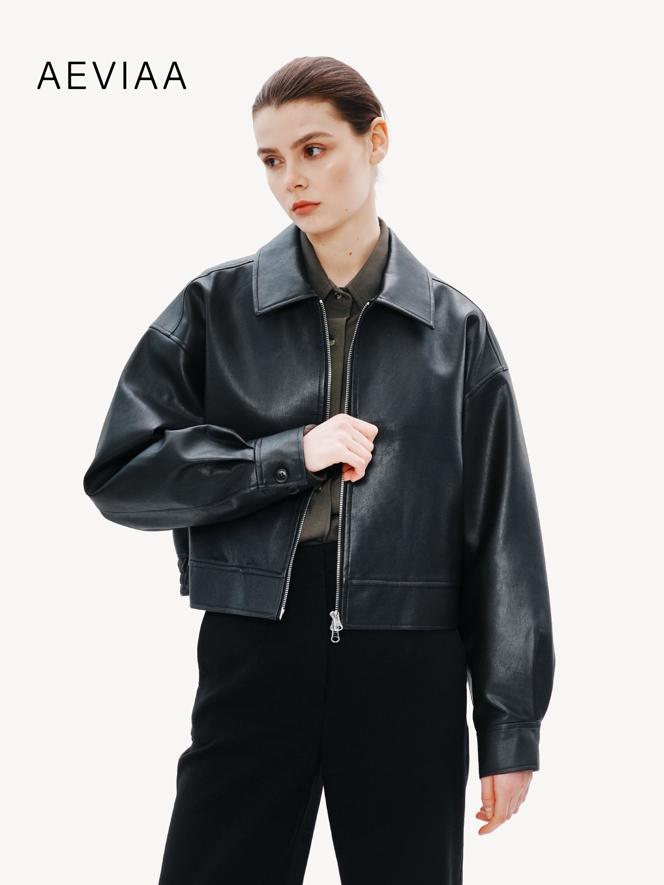 Leather Bomber Jacket