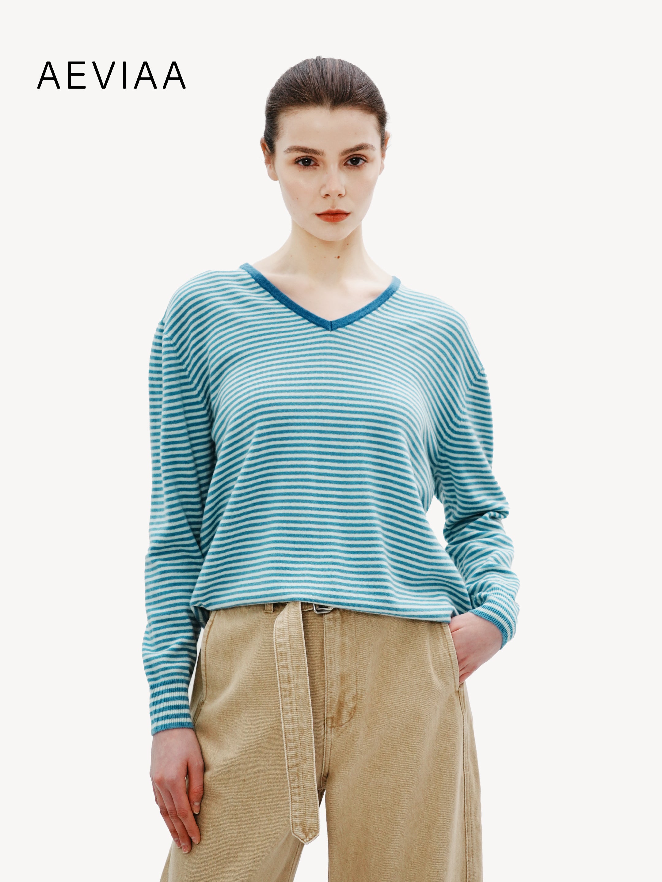 Minimalist Striped Wool Sweater