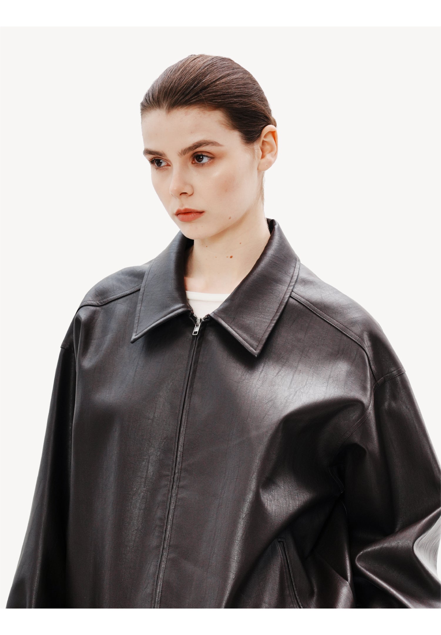 Contemporary Leather Zip Jacket